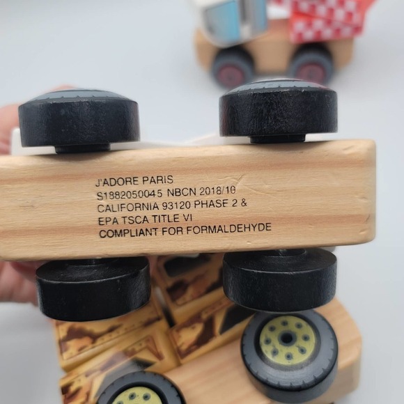 J'adore Paris Wooden Stacking Truck Toy Lot of 3 - Picture 9 of 12